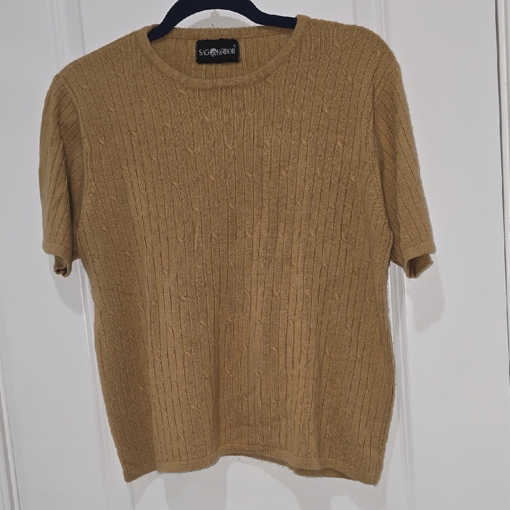 Sag Harbor Tan Crewneck Sweater